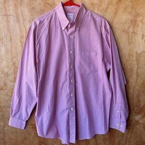 Brooks Brother Red Plaid button down Long Sleeve Shirt